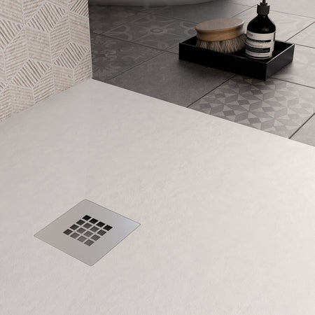 Piatto doccia in marmo resina Bianco pietra cemento PLUS