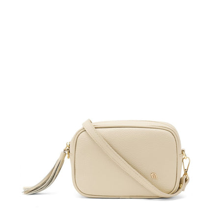 Frau borsa in pelle con catena col. crema B405