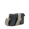 Frau borsa nero piccola in pelle con tracolla B410