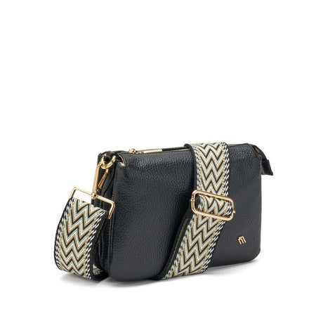 Frau borsa nero piccola in pelle con tracolla B410