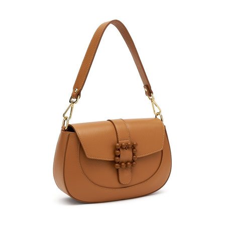 Frau borsa in pelle con accessorio col. cuoio B428