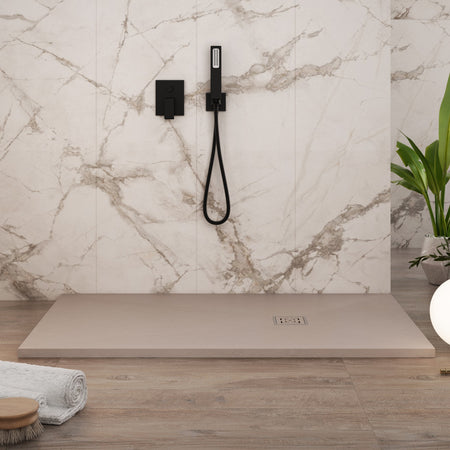 Piatto doccia in marmoresina Sabbia effetto pietra cemento PASSION