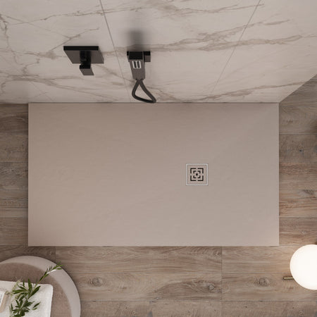 Piatto doccia in marmoresina Sabbia effetto pietra cemento PASSION