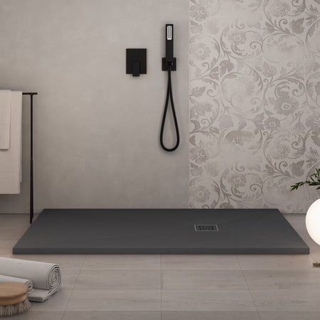 Piatto doccia in marmoresina Grigio Scuro effetto pietra cemento PASSION