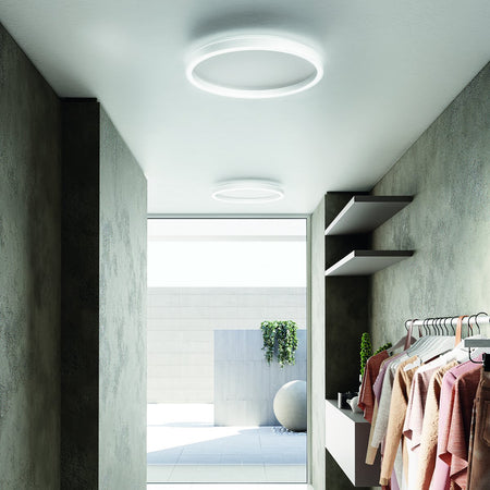 Plafoniera moderna Gea Luce AELA PM B LED alluminio metacrilato lampada soffitto