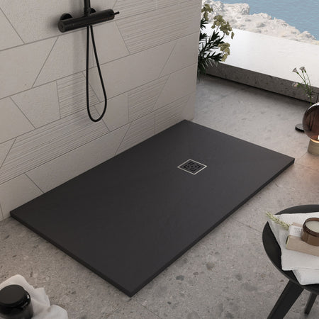 Piatto doccia in marmoresina Nero effetto pietra cemento PASSION