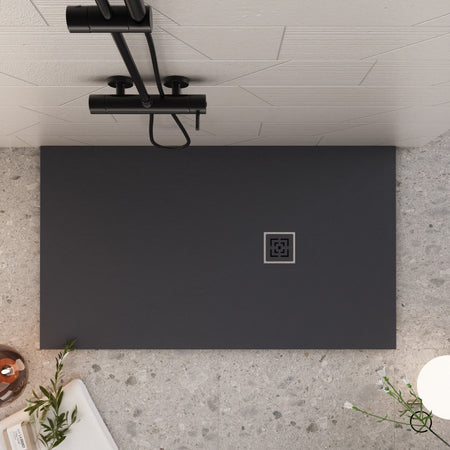 Piatto doccia in marmoresina Nero effetto pietra cemento PASSION