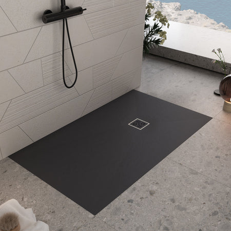 Piatto doccia in marmoresina Nero effetto pietra cemento PASSION