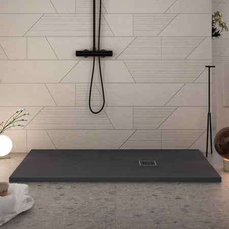 Piatto doccia in marmoresina Nero effetto pietra cemento PASSION