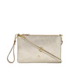 Frau pochette in pelle laminato platino con catena B461