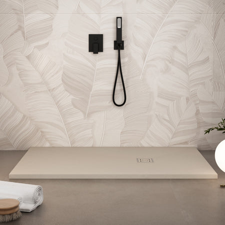 Piatto doccia in marmoresina Crema effetto pietra cemento PASSION