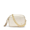 Frau borsa in pelle platino con catena B465