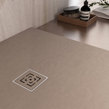 Piatto doccia in marmoresina Tortora effetto pietra cemento PASSION