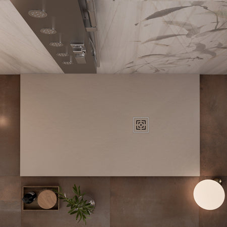 Piatto doccia in marmoresina Tortora effetto pietra cemento PASSION