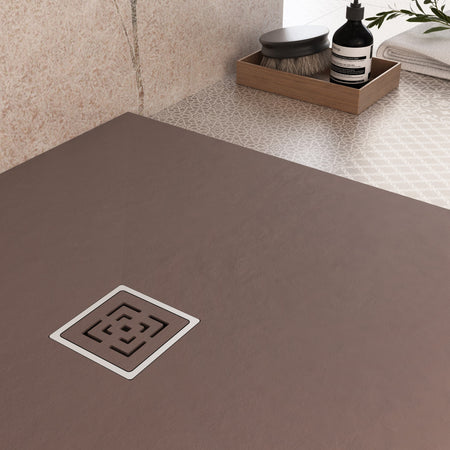 Piatto doccia in marmoresina Marrone effetto pietra cemento PASSION