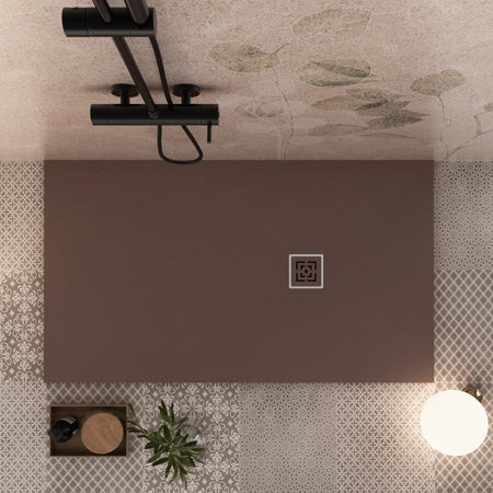 Piatto doccia in marmoresina Marrone effetto pietra cemento PASSION