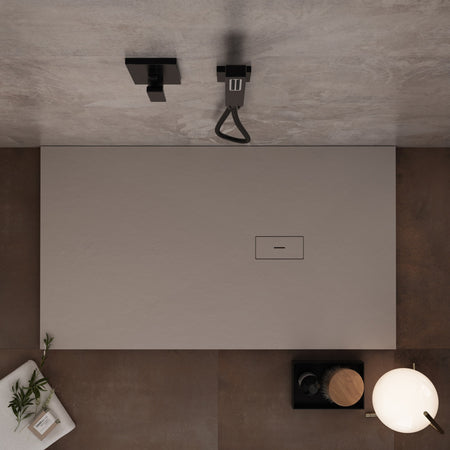 Piatto doccia in marmoresina Sabbia effetto pietra cemento MAKA