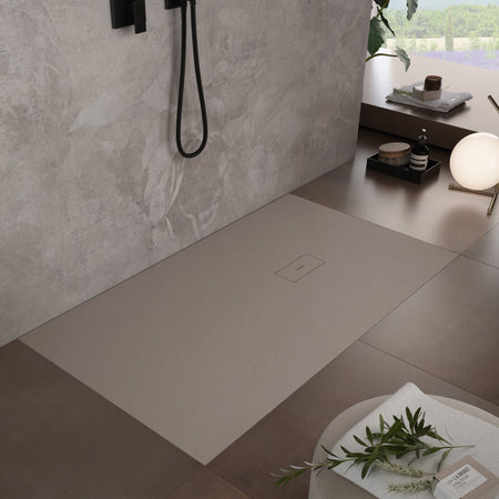 Piatto doccia in marmoresina Sabbia effetto pietra cemento MAKA