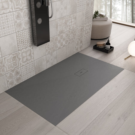 Piatto doccia in marmoresina Grigio Scuro effetto pietra cemento MAKA