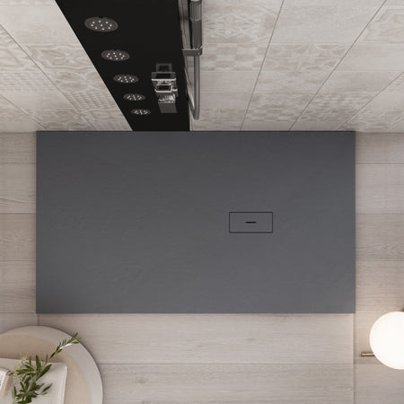 Piatto doccia in marmoresina Grigio Scuro effetto pietra cemento MAKA