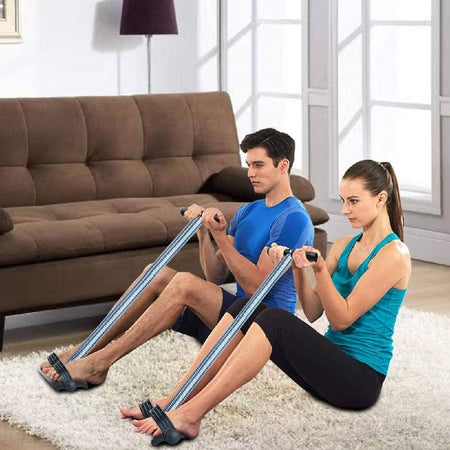 Corda Elastica Con Doppia Molla Per Bodybuilding Fitness Yoga Allenamento Addome