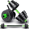Kit 2in1 Bilanciere + Manubri Con Pesi Regolabili Componibili Tot 40 Kg Palestra