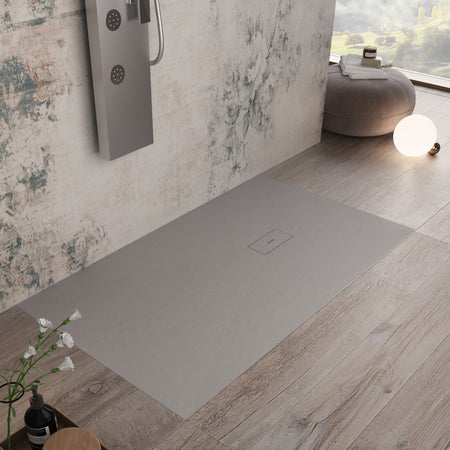 Piatto doccia in marmoresina Grigio Chiaro effetto pietra cemento MAKA