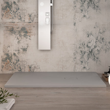 Piatto doccia in marmoresina Grigio Chiaro effetto pietra cemento MAKA