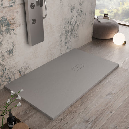 Piatto doccia in marmoresina Grigio Chiaro effetto pietra cemento MAKA