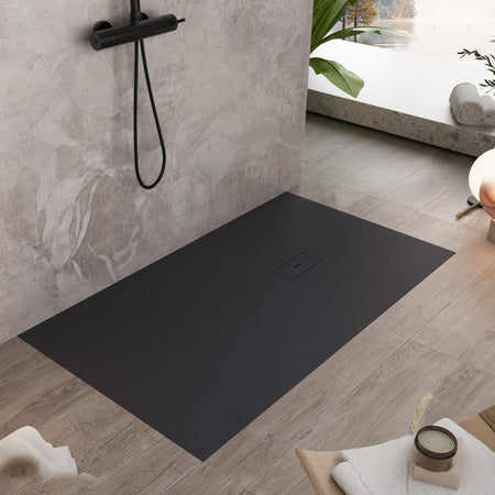 Piatto doccia in marmoresina NERO effetto pietra cemento MAKA