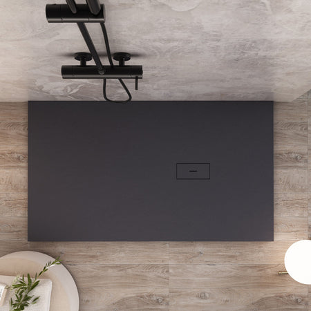 Piatto doccia in marmoresina NERO effetto pietra cemento MAKA