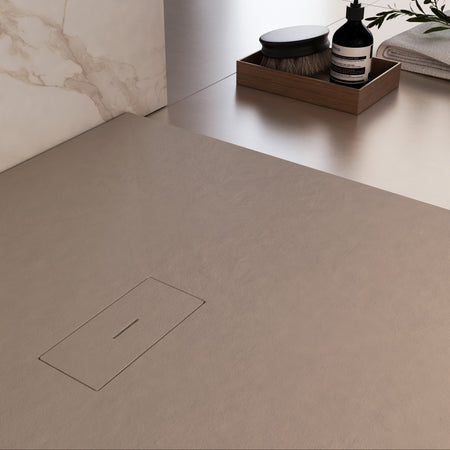 Piatto doccia in marmoresina Tortora effetto pietra cemento MAKA