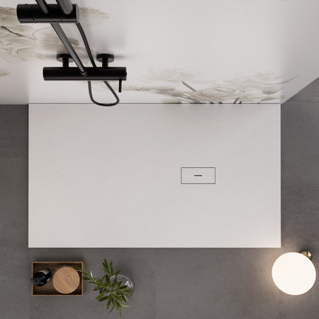 Piatto doccia in marmoresina Bianco effetto pietra cemento MAKA