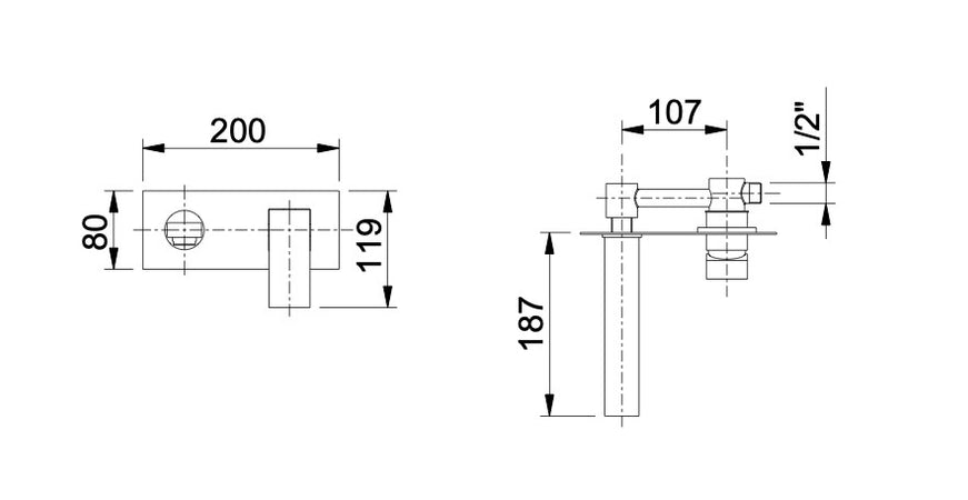 Miscelatore gruppo lavabo a parete monoleva Manhattan