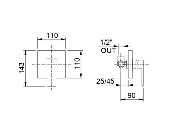 Miscelatore doccia incasso cromato 1 via Manhattan
