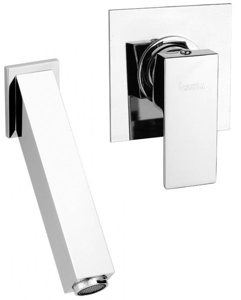 Gruppo lavabo a parete con bocca cromato Manhattan