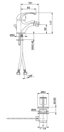 Miscelatore monoleva bidet cromato Squalo