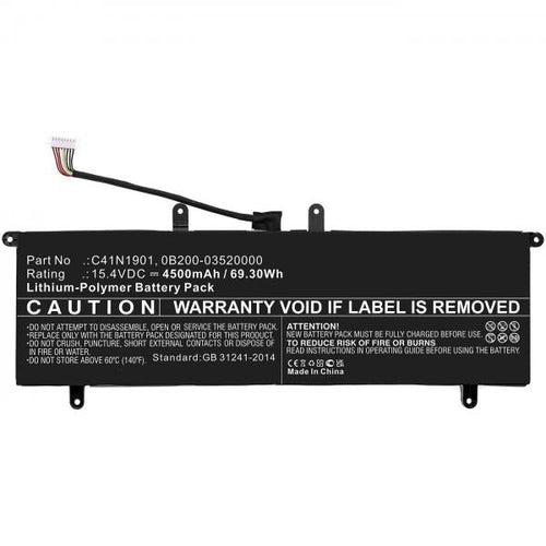 CoreParts MBXAS-BA0318 ricambio per laptop (Battery 67.45Wh Li-Polymer - 15.4V 4380mAh, Black - Warranty: 12M)