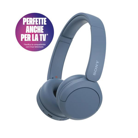 Cuffie WH-Ch520 Wireless Bluetooth Connessione Multipunto Autonomia Fino A 50 Ore Compatibile Con Android E Ios Colore Blu