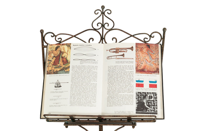 Biscottini Leggio da terra Biscottini ferro battuto regolabile anticato 46x32x90-170 per