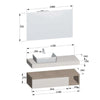 Composizione Bagno Sospesa da 110cm legno Rovere Duo-751