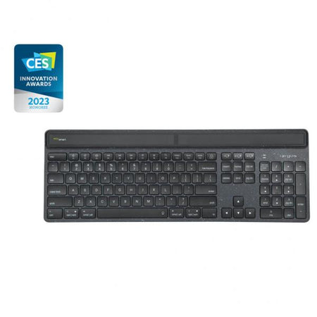 Targus EcoSmart AKB868UK tastiera Universale Bluetooth QWERTY Inglese UK Nero (Targus EcoSmart - Keyboard - sustainable energy harvesting - antimicrobial - backlit - wireless - Bluetooth 5.0 - QWERTY