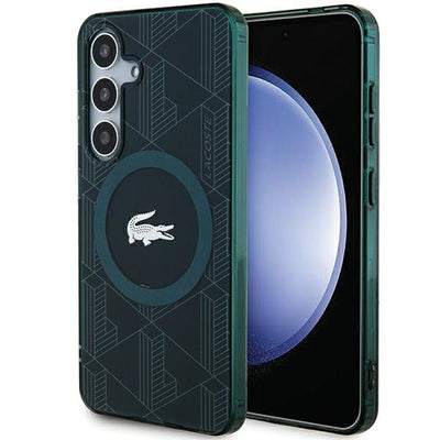 cover lacoste samsung s24 compatibile ricarica wireless blue