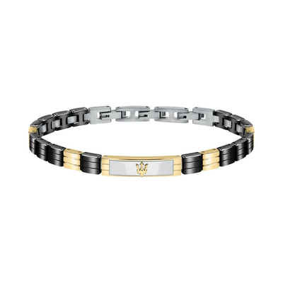 Bracciale MASERATI uomo Logo Ceramic nero / oro