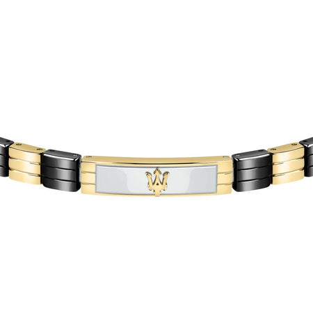 Bracciale MASERATI uomo Logo Ceramic nero / oro