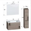 Mobile sospeso 90cm olmo, lavabo ceramico MOOD-755P