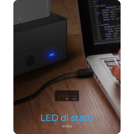 "ICY BOX Docking Station per 1x 2-5"" e 3-5"" SATA I/II/III- USB 3.2 Gen 1- nero"