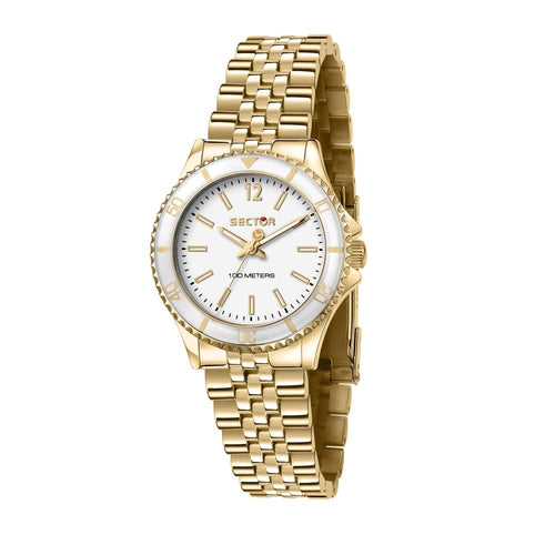 Orologio SECTOR donna 230 acciaio dorato / bianco