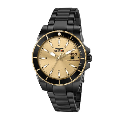 Orologio SECTOR uomo 450 data acciaio nero / gold