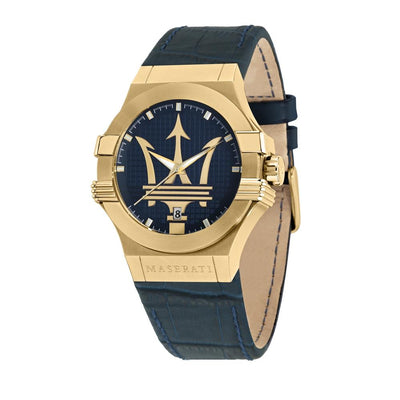 Maserati Potenza – Orologio Uomo Blu Oro Cinturino Pelle (R8851108035)